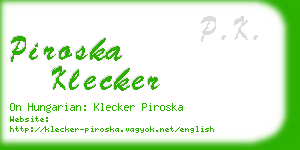 piroska klecker business card